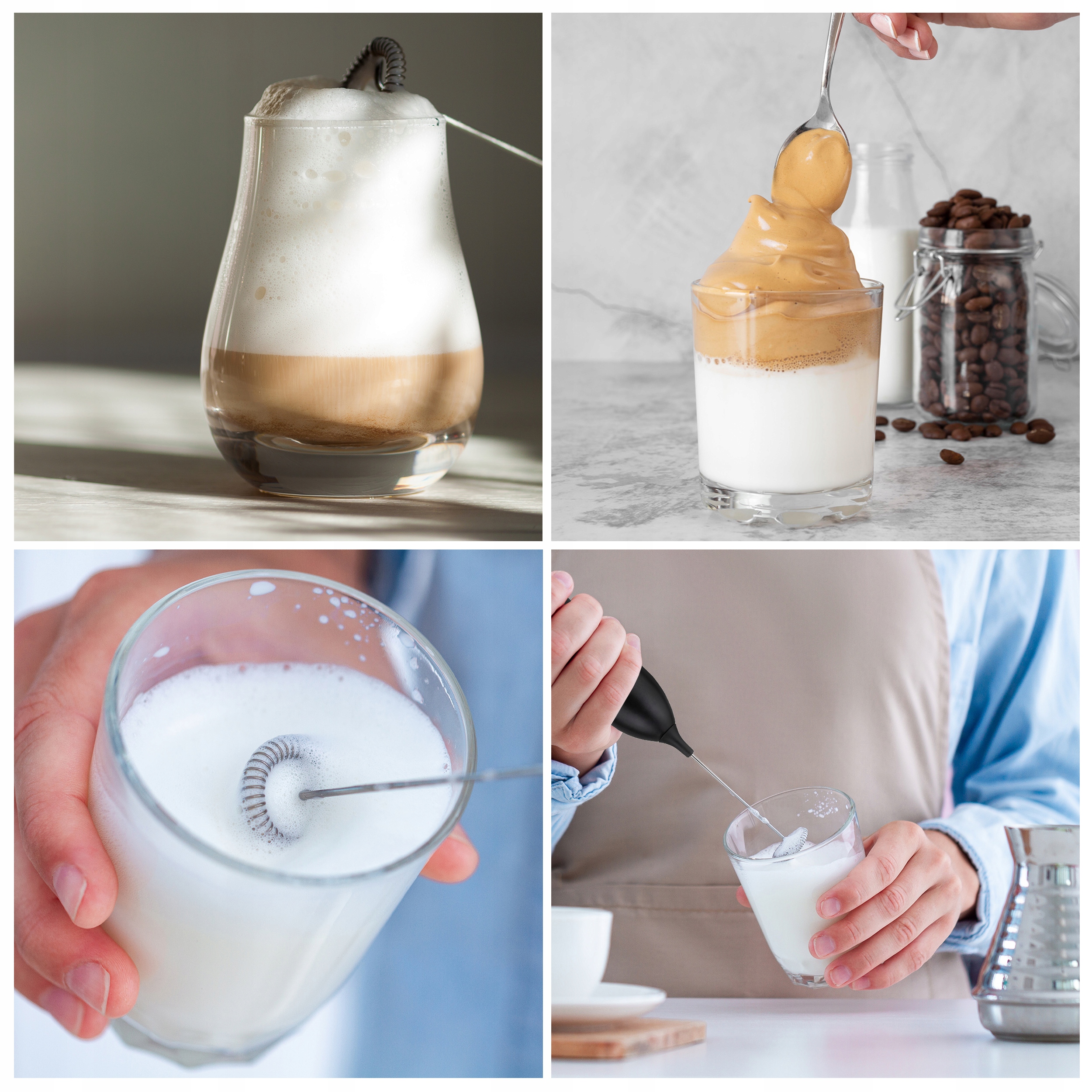 ELEKTRYCZNY SPIENIACZ DO MLEKA RĘCZNY 4W1 MINI UBIJACZKA DO MLEKA KAWY USB Model AZ-0104