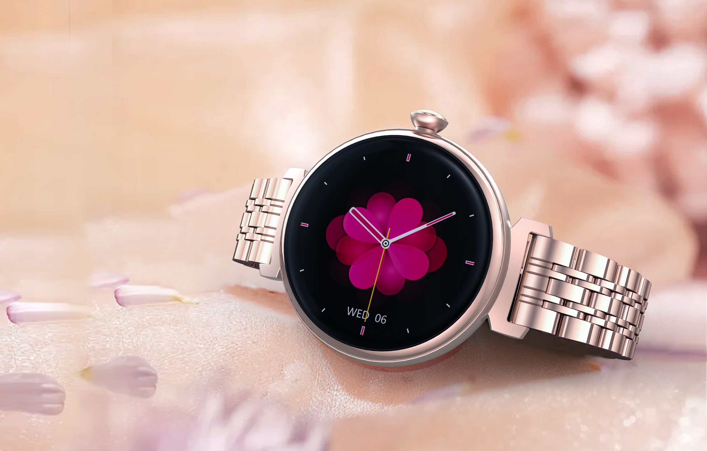 SMARTWATCH DAMSKI AMOLED Z FUNKCJA ROZMOWY POMIARY SPORT WODOODPORNY PL Materiał paska guma