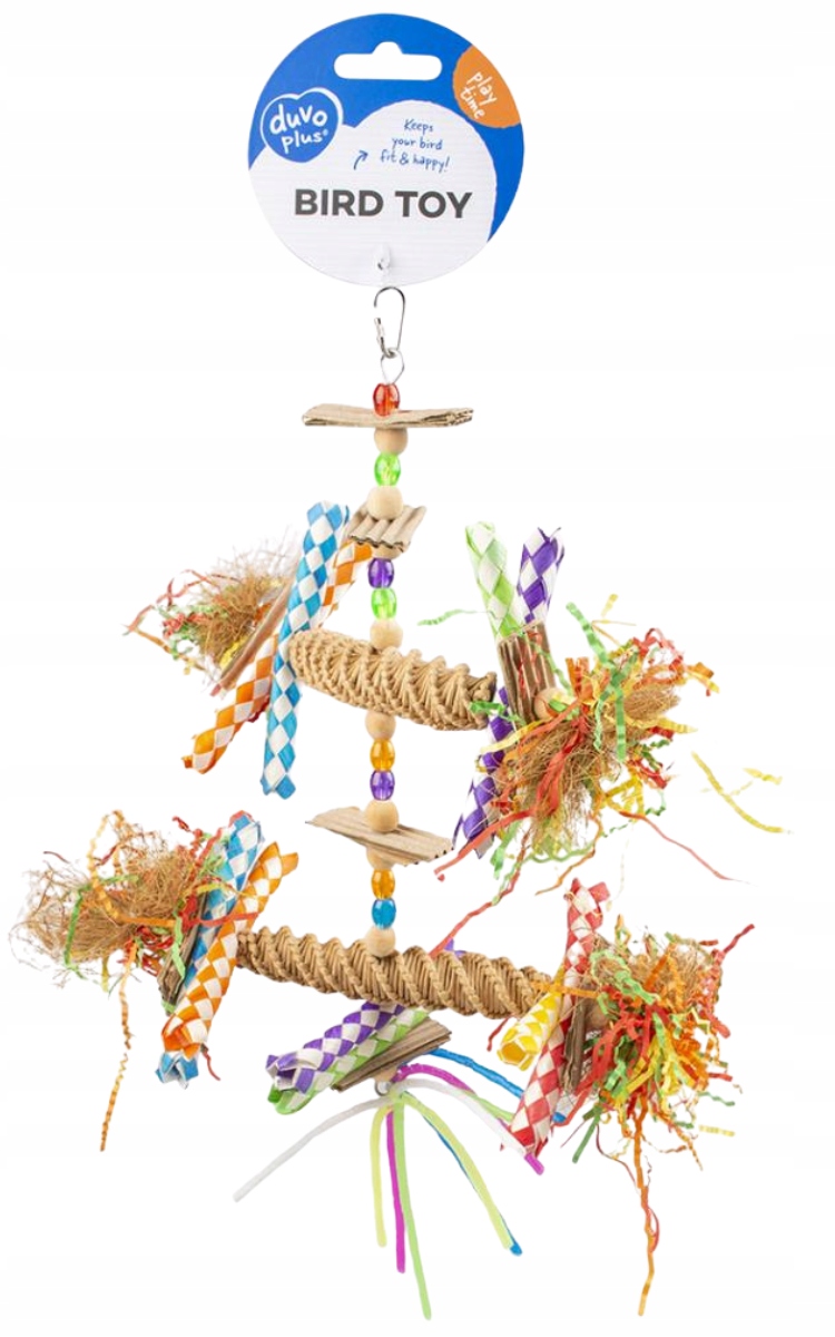Levně Duvo+ Hračka pro ptáky Přívěsek dvouřadý Třásně barevné XL 44 cm