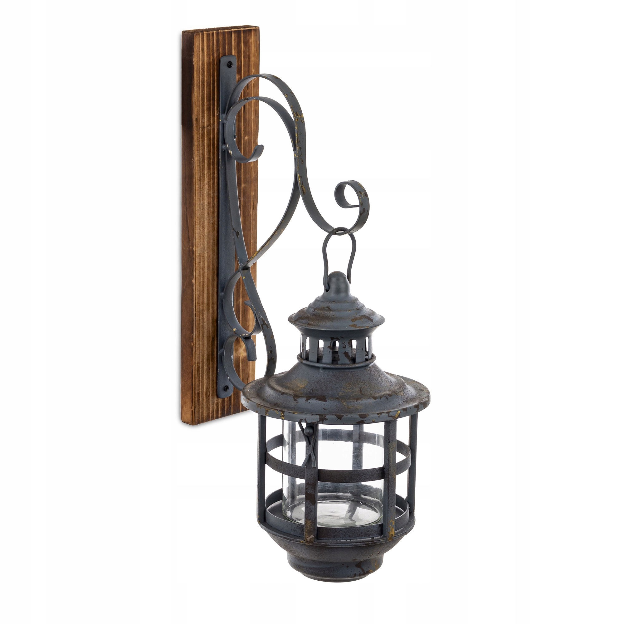 Lampáš nástenná lampa starožitná závesná retro vintage rustikálna na doske