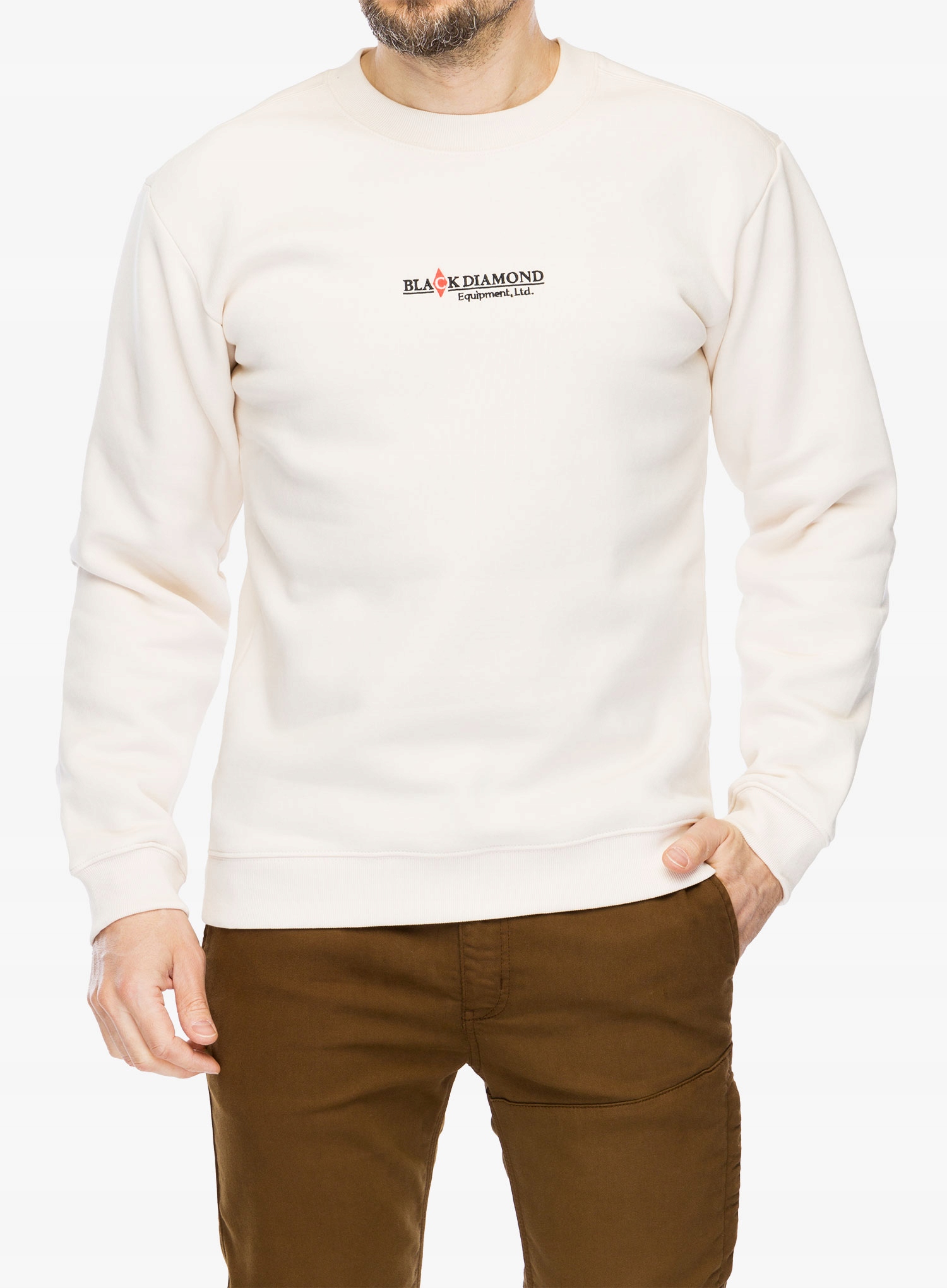 Mikina Black Diamond Heritage Wordmark Crewneck smetanově bílá S