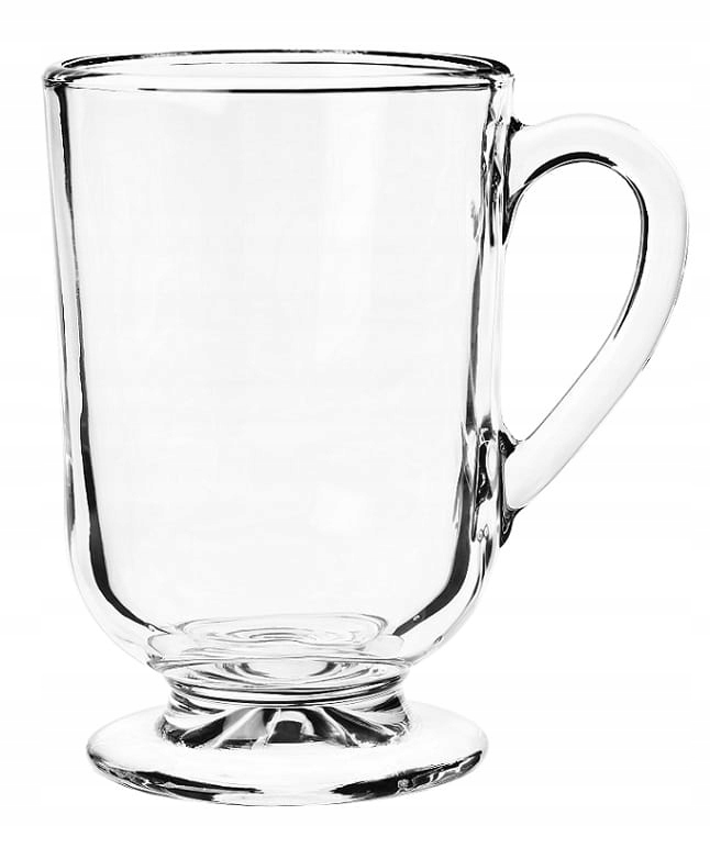 

Kubek szklany na stopce do kawy herbaty 300 ml