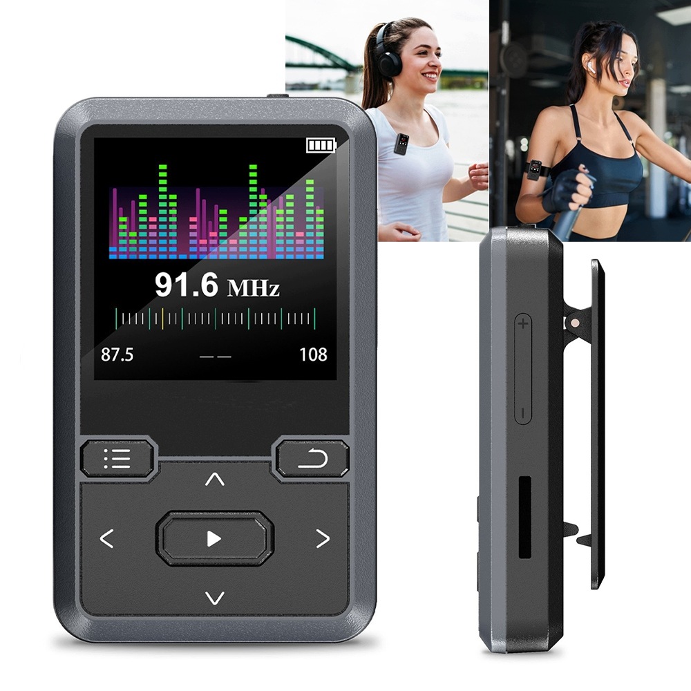 Bluetooth MP3 přehrávač Přenosný HiFi RadioFm Krokoměr Diktafon