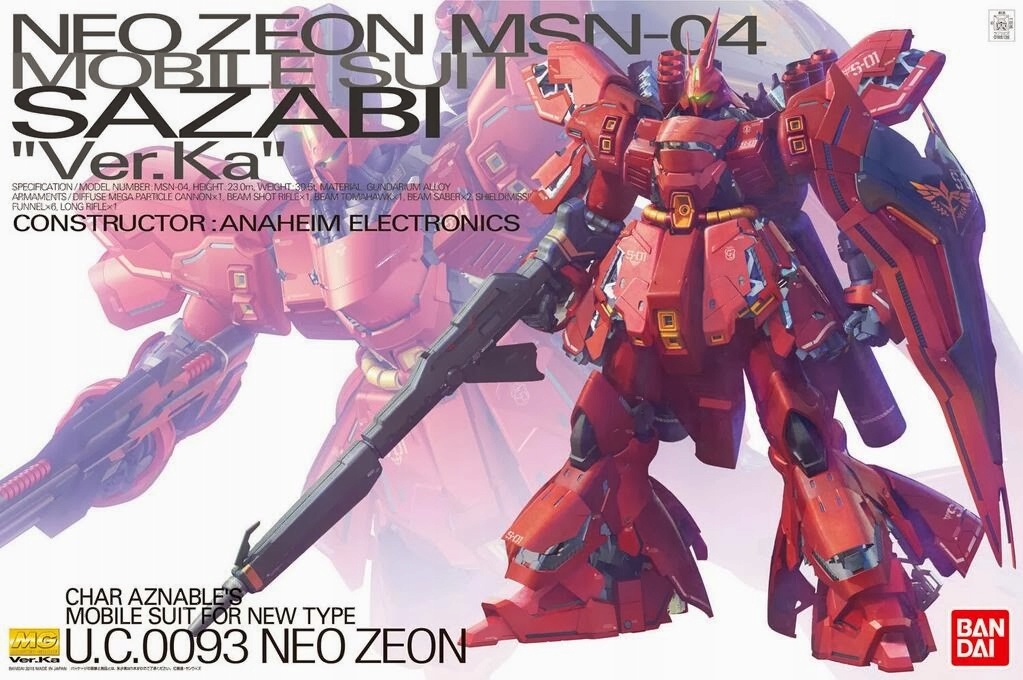 Gundam Model Kit Master Grade MSN-04 Sazabi Ver.KA 18 CM
