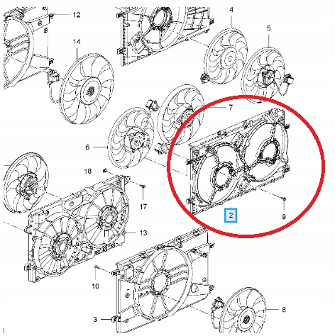 OBUDOWA WENTYLATORA OPEL INSIGNIA A 2.0D 22915388
