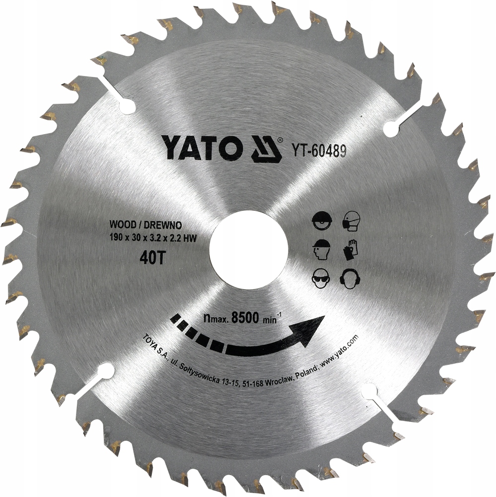 

Tarcza Do Cięcia Drewna Widiowa 190x30mm 40T Yato