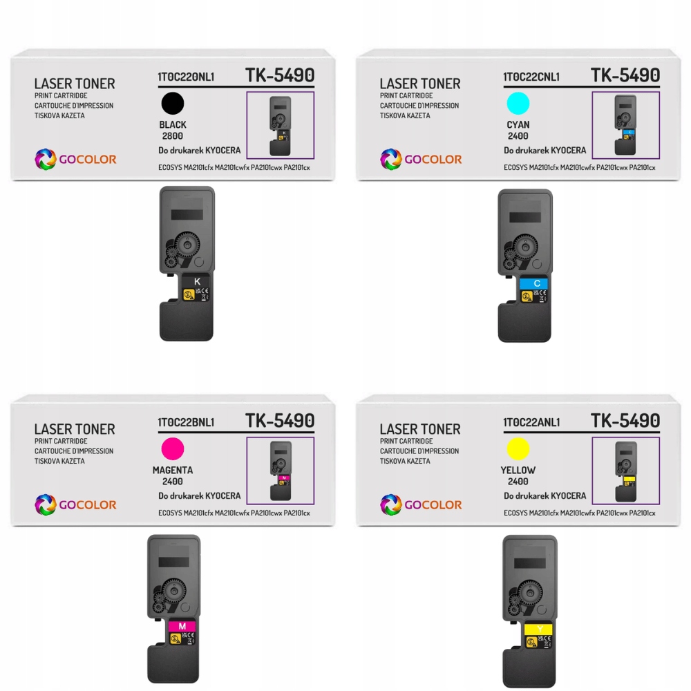 Nowy 4-pak Toner TK5490 Cmyk do Kyocera Ecosys PA2101cwx PA2101cx