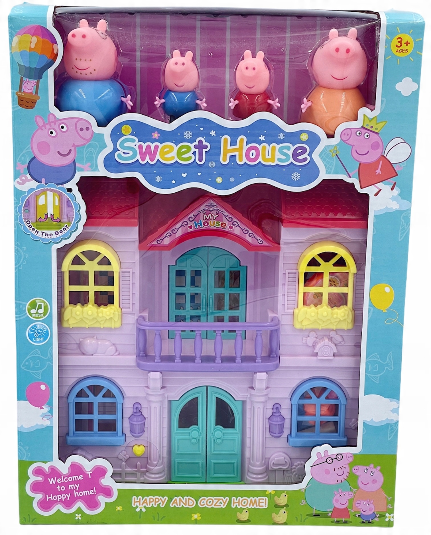 

Domek Świnka Peppa Grający Figurki Meble Akcesoria