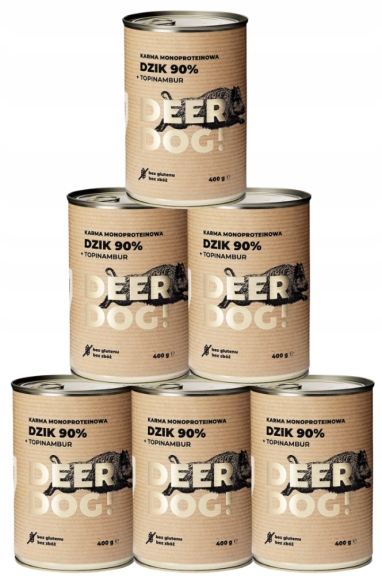 Deer Dog Adult Karma Z Dzikiem I Topinamburem Dla Psa 6x400g