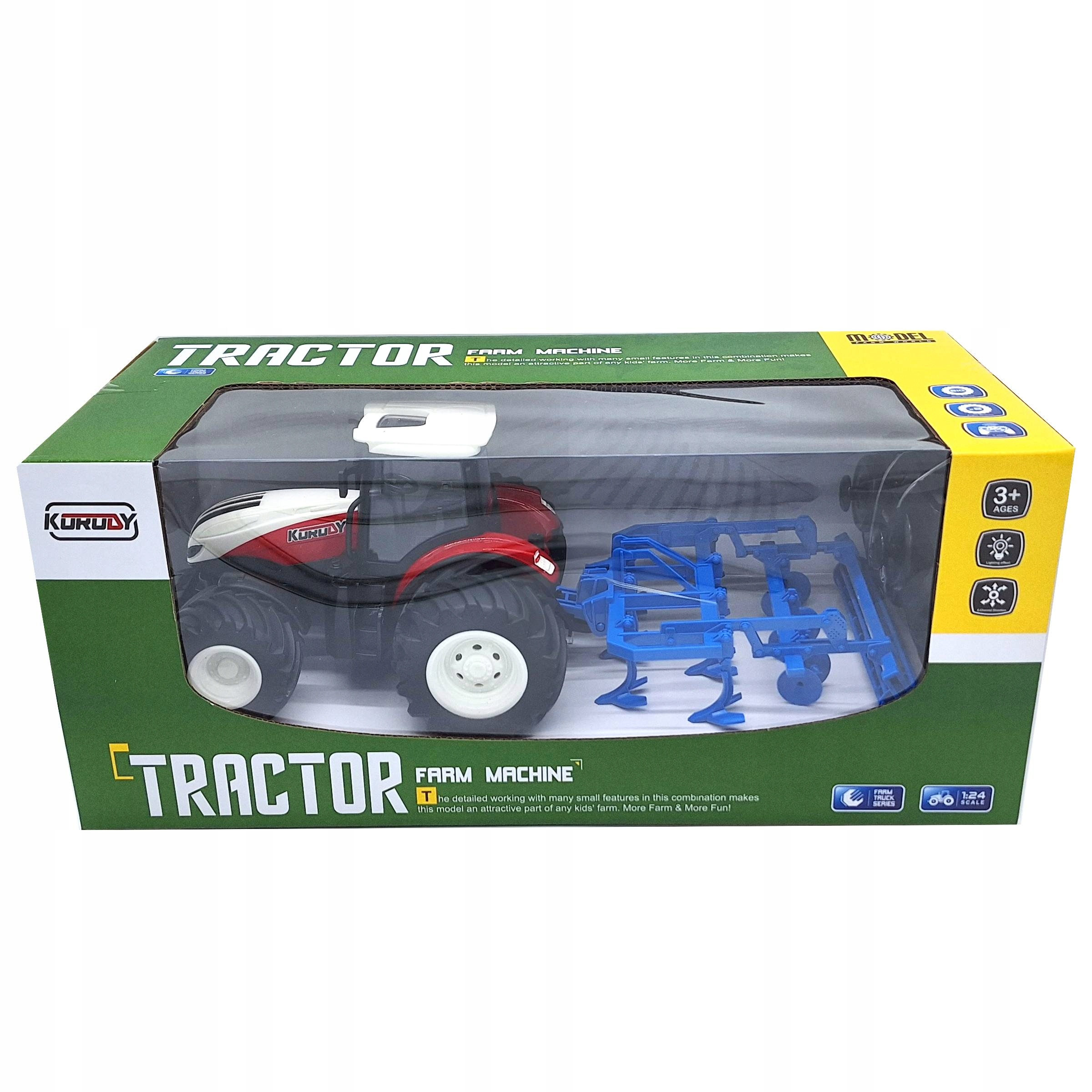 TRAKTOR CIĄGNIK ZDALNIE STEROWANY RC SKALA 1:24 MASZYNA ROLNICZA KULTYWATOR Płeć chłopcy dziewczynki