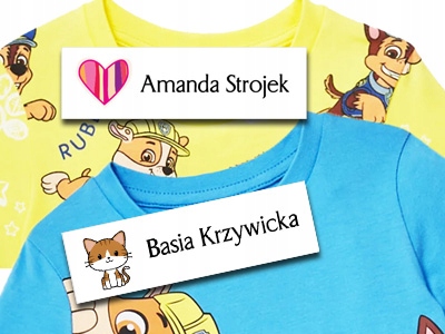 

Imienniki Naprasowanki Naklejek imienniki metki