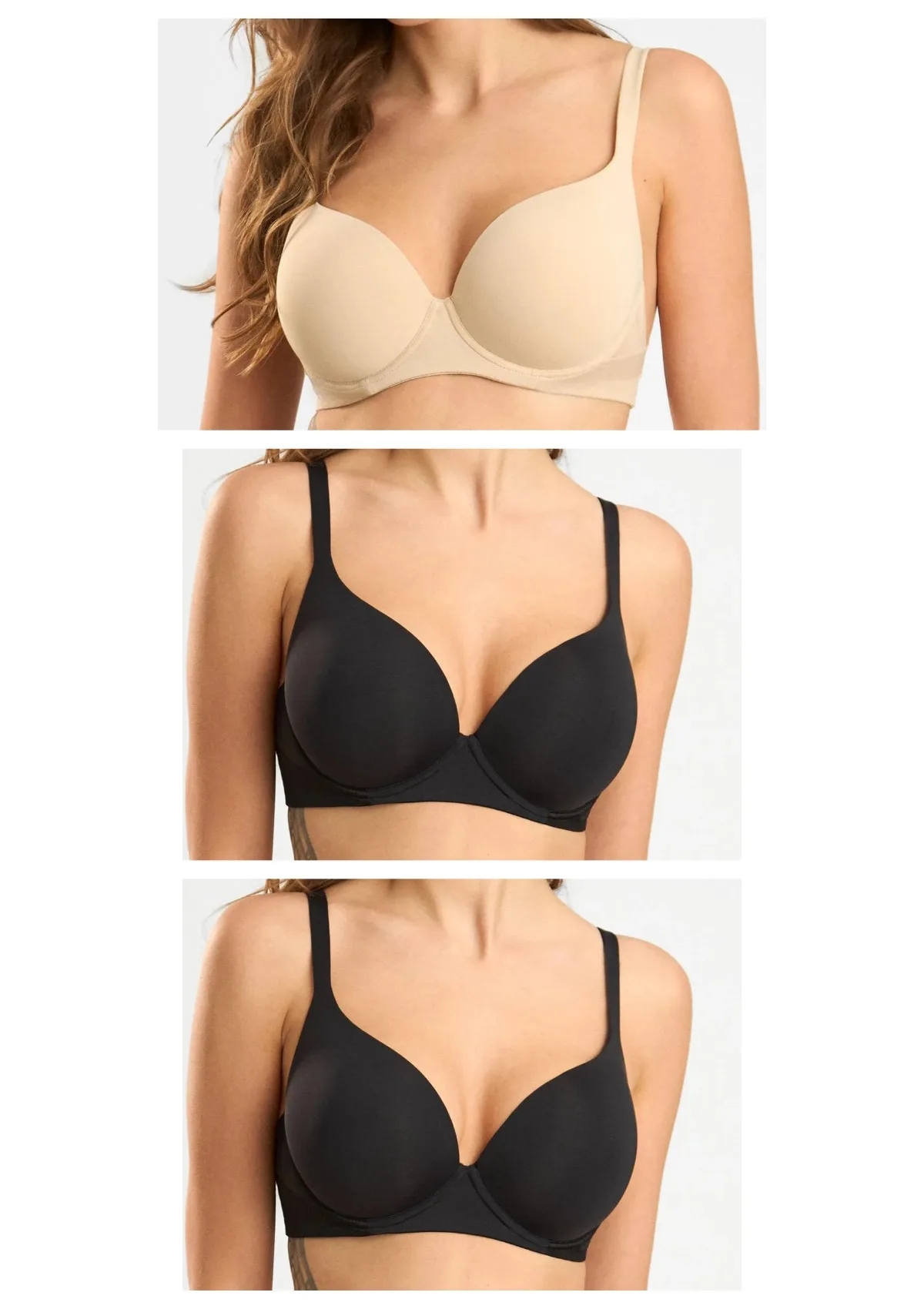 Lormar Plunge Extra 1907 podprsenka 3 ks 2x černá béžová 85C