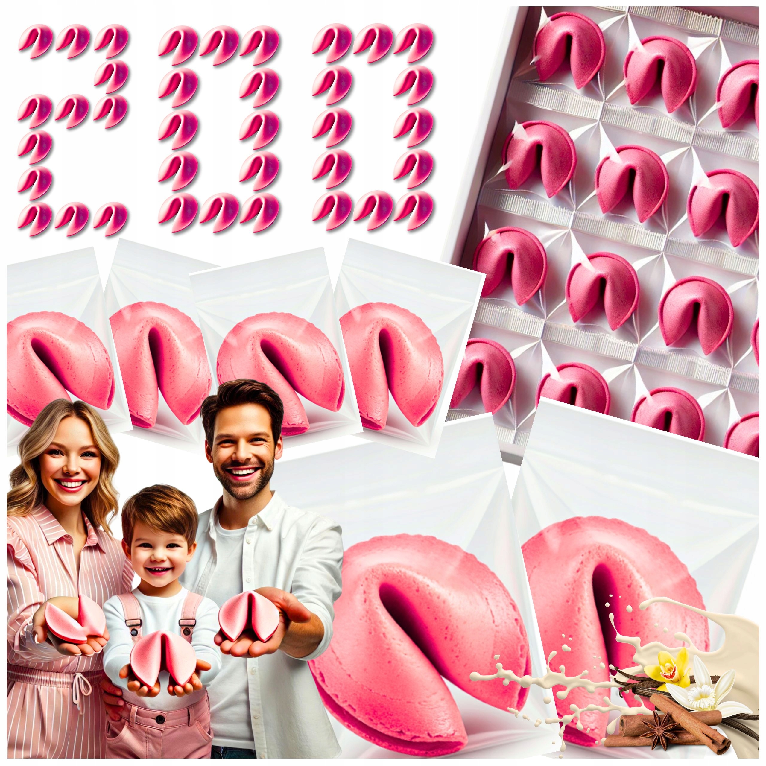 Sušenky s věštbou Poděkování hostům Růžové sušenky štěstí 200ks