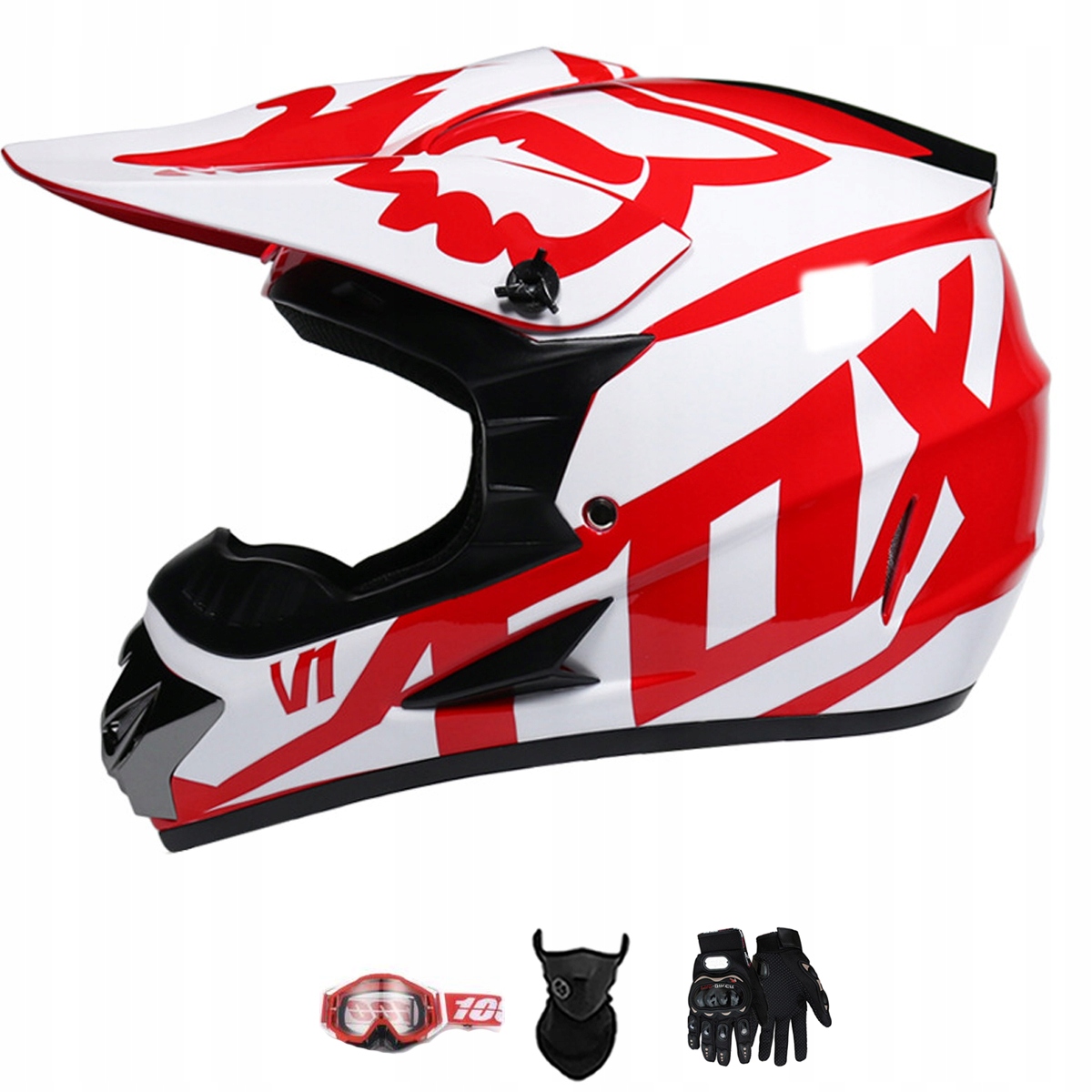 Motocyklová Přilba Lehká Enduro Quada Brýle Rukavice Maska XL