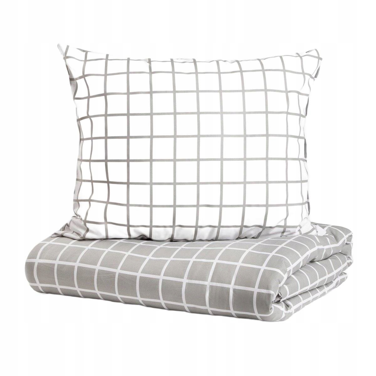 Pościel Reyes bawełniana dwustronna szaro-biała 140x200 1*70x80 cm Homla