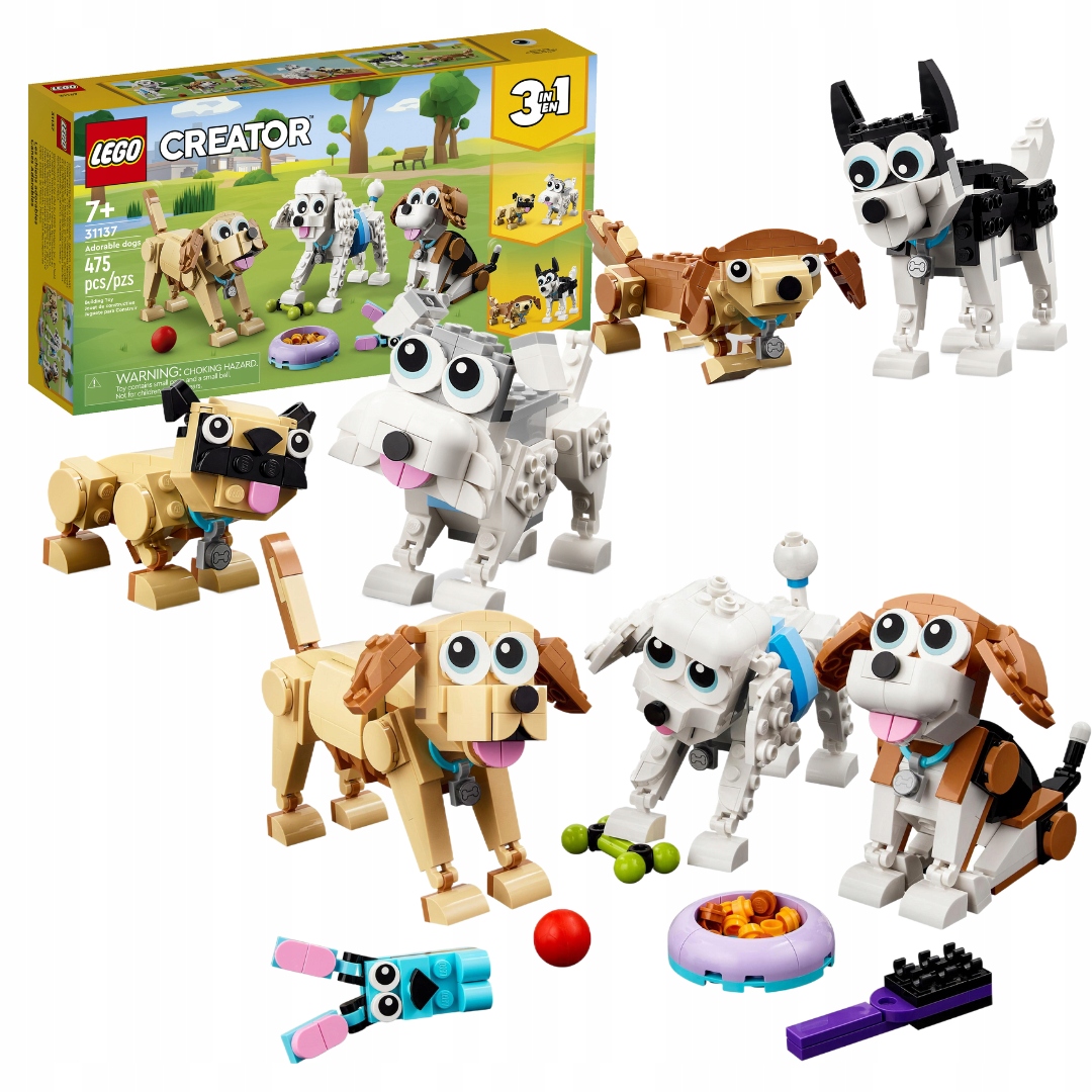Lego Creator 31137 Pohybliví psi Příslušenství 3v1