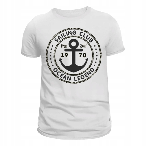Ocean Legend Męski T-shirt Biały L