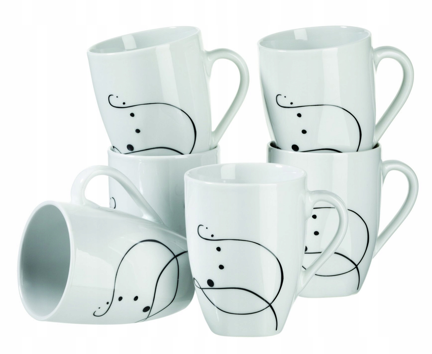 Domestic By Mäser Sada 6 bílých šálků Káva Čaj Porcelán