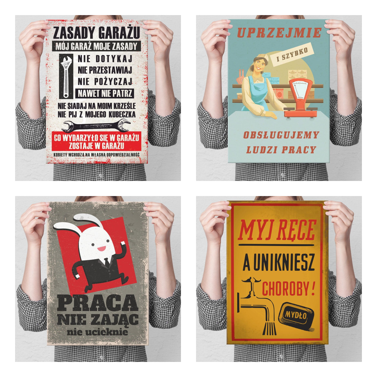 PREZENT BLACHA DEKORACJA OZDOBA ŚMIESZNY NAPIS DOBRZE SZYBKO TANIO Rodzaj metalowy