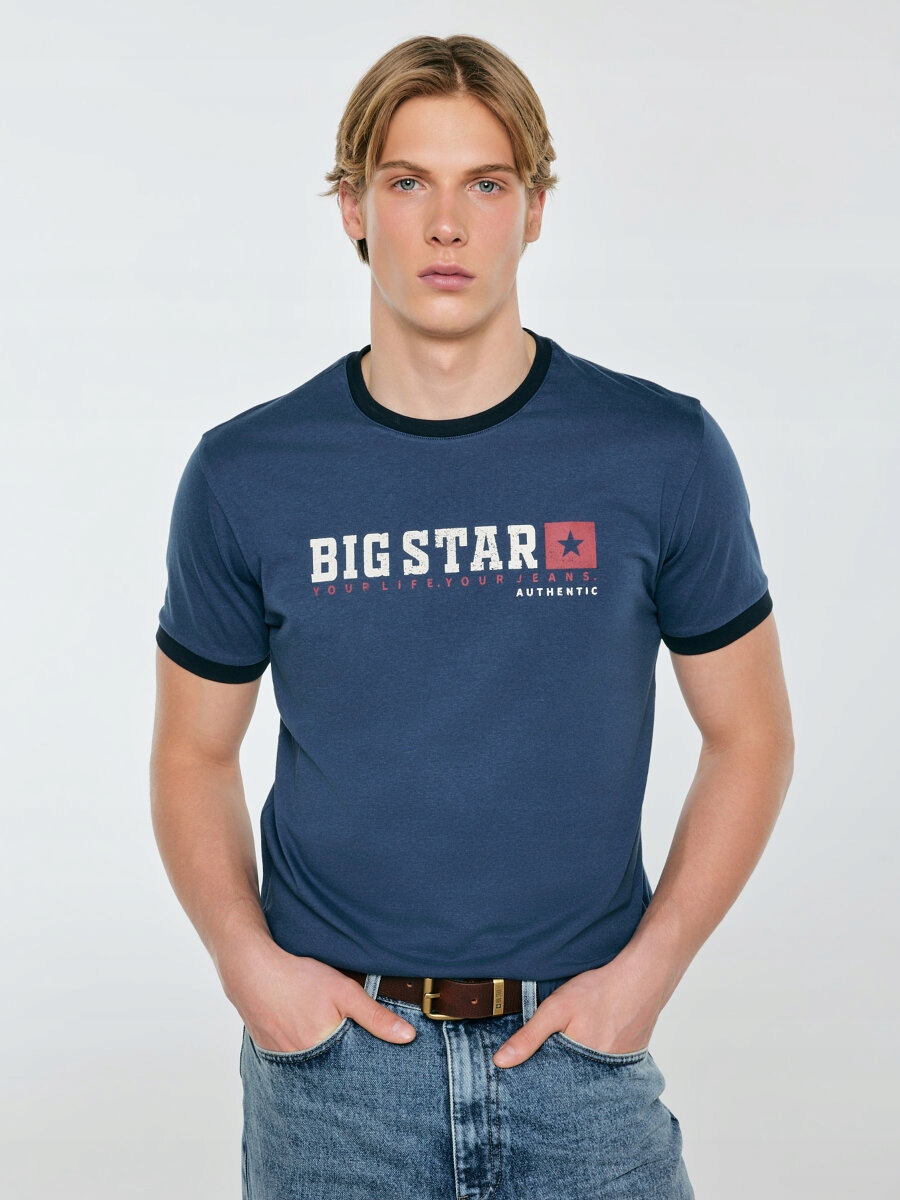 Big Star Tričko z řady Authentic tmavě modré Summet 402 XXL