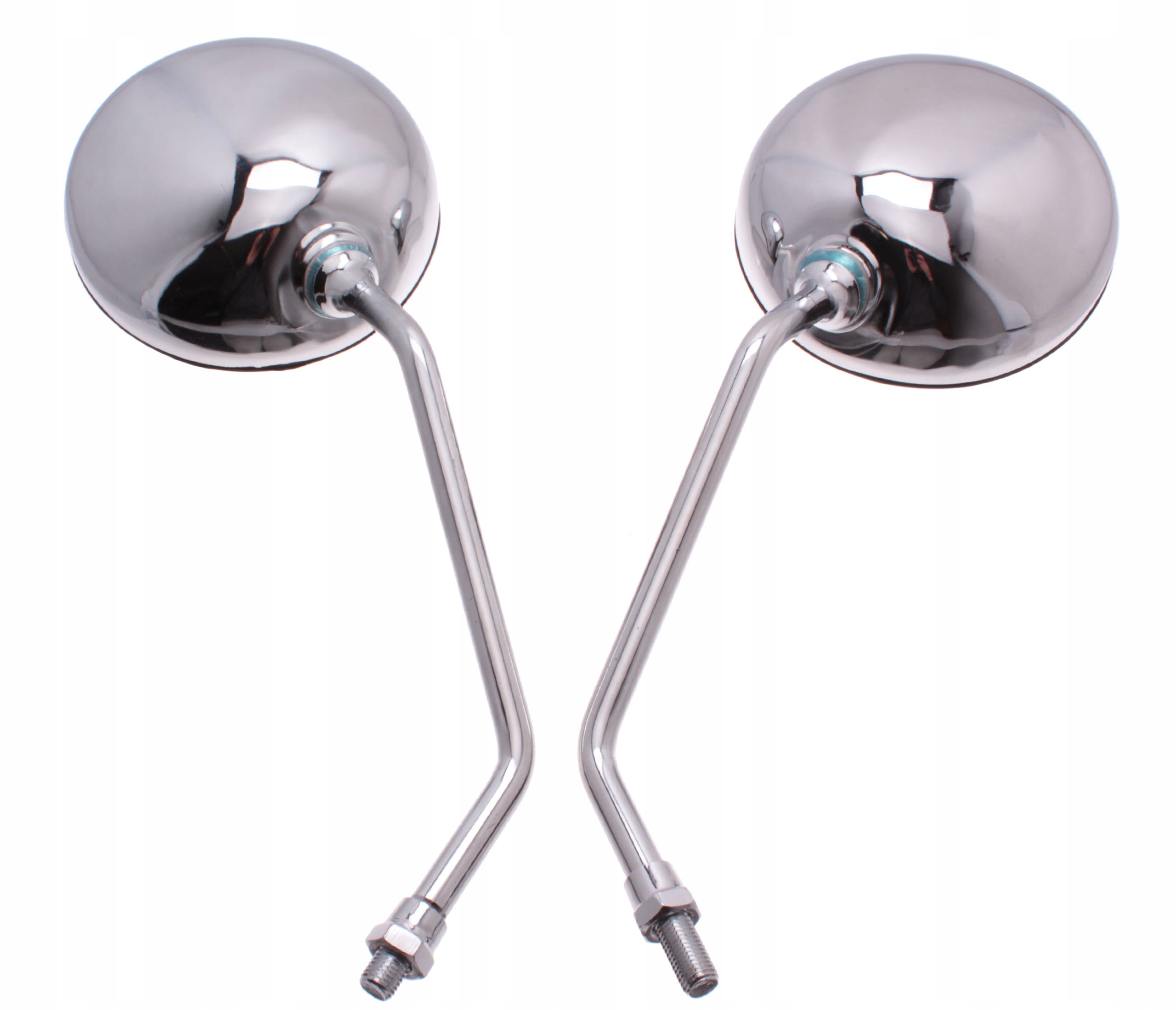 Lusterka Motocyklowe Chrom Metal Klasyczny Wygląd Okrągłe Gwint Ø 10mm Ø124