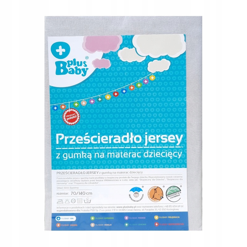 

PlusBaby Prześcieradło Jersey 140X70cm szare