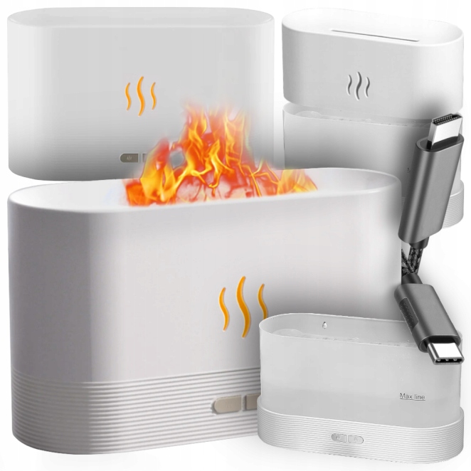 NAWILŻACZ POWIETRZA IMITUJE OGIEŃ KOMINEK EFEKT OGNIA PŁOMIEŃ OGIEŃ LED