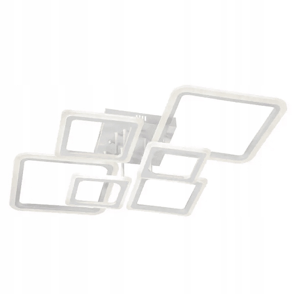 Biela stropná lampa, kompozícia Led štvorcov, moderný stropné svietidlo do obývačky