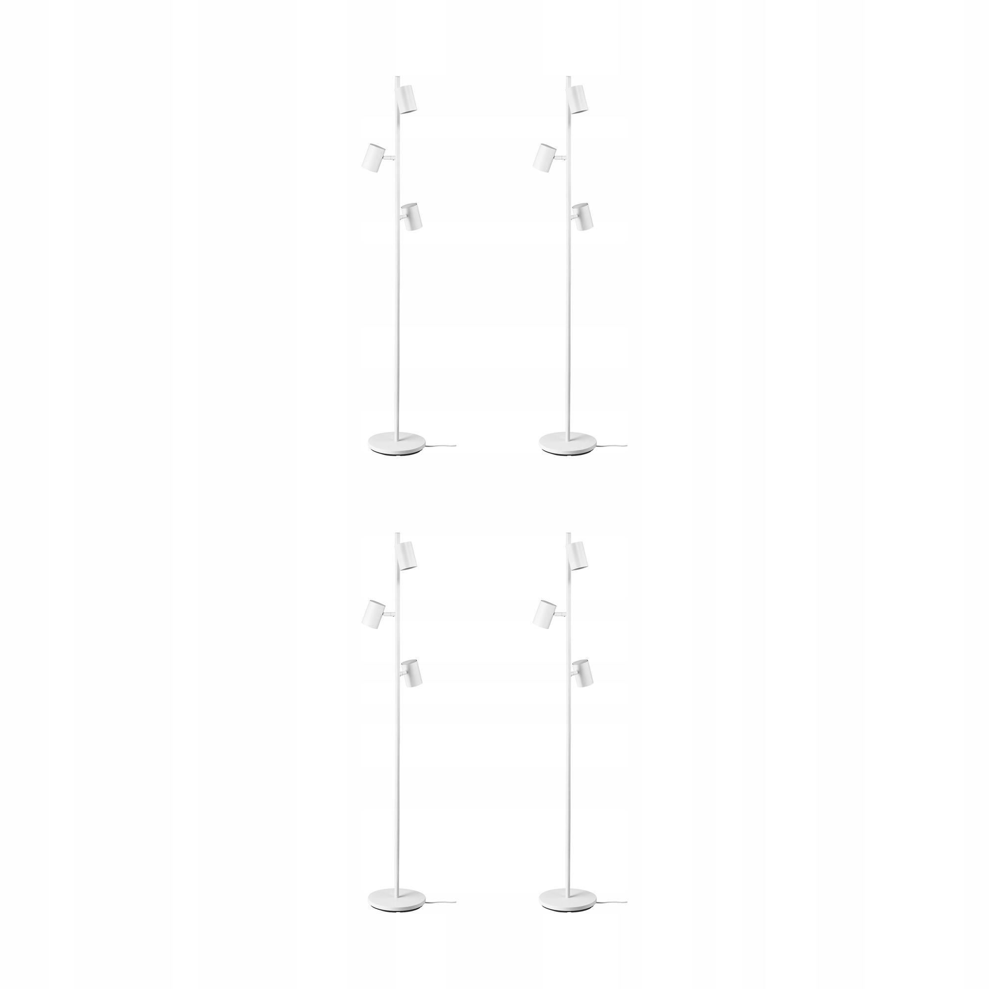 4 szt. Lampa podłogowa Nymane z 3 reflektorami biały