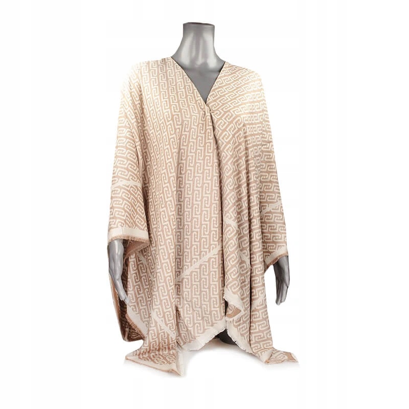 Dámské pončo Liu Jo 2A6005 T0300 71230 Cannella béžová s logovaným vzorem