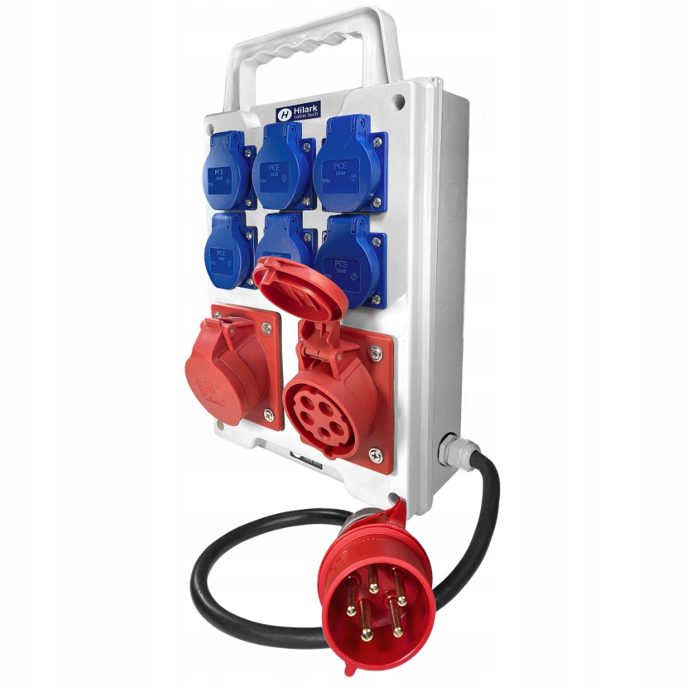 Silový stavební rozvaděč 2x16A 6x16A 230V IP44 připojený cca 15 m