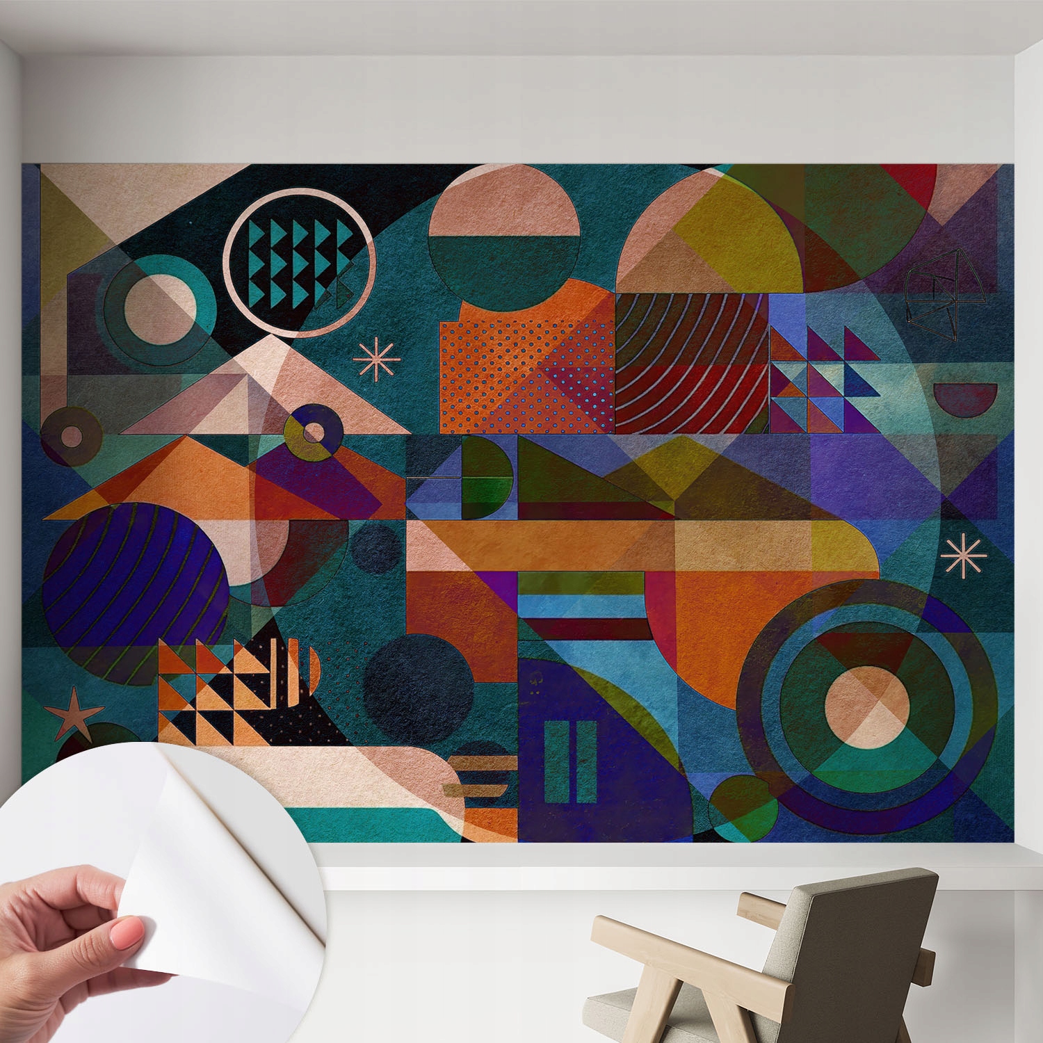 Omyvatelná Samolepicí fototapeta do jídelny Geometrické umění 152 x 104 cm