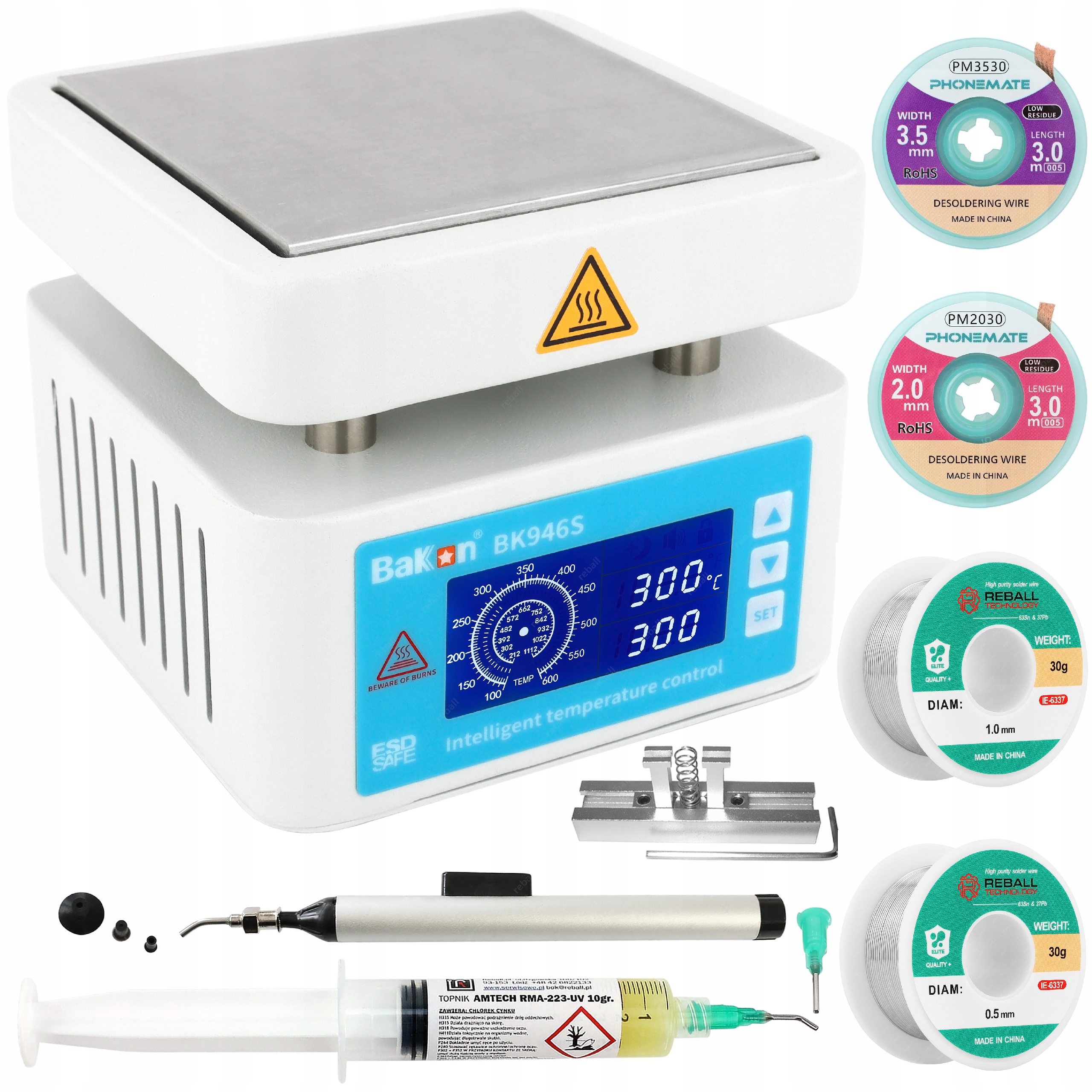 Tavidlo Pasta Amtech 223UV Cínová Sada Ohrievač Bga LCD Led BK960S 450W