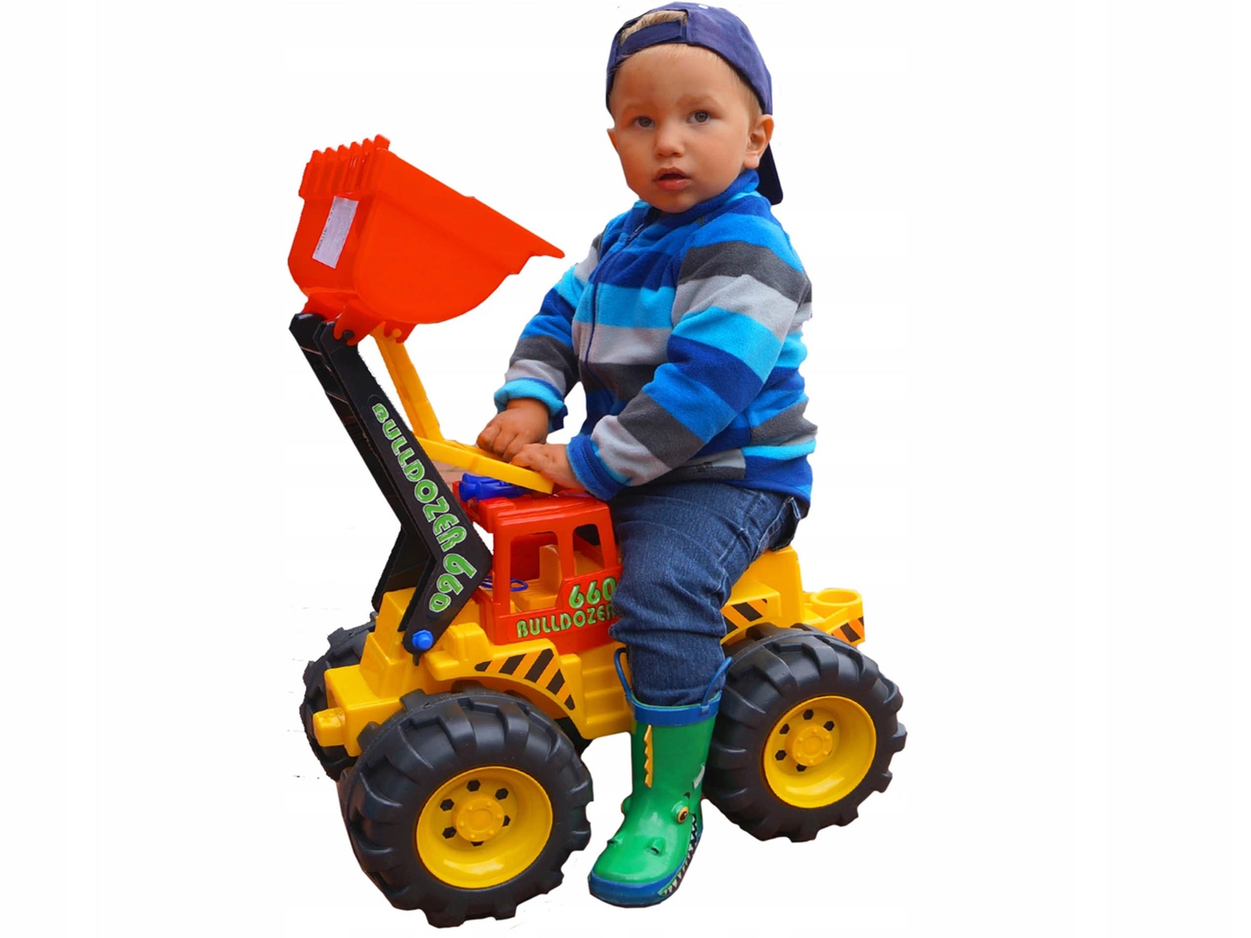 Polska Duża Koparka Spychacz Jeździk Łycha Ruchome Ramię XL 90CM Budowniczy