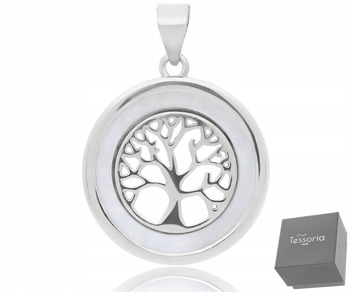 Přívěsek Stříbrný Strom Štěstí Perlová Hmota 925 Velký Dámský Přívěsek