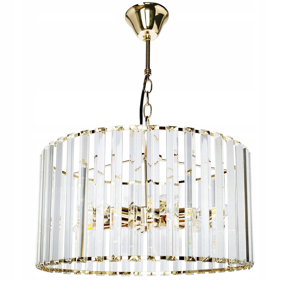 

Lampa Kryształowa Sufitowa Złota Gold Kryształowa