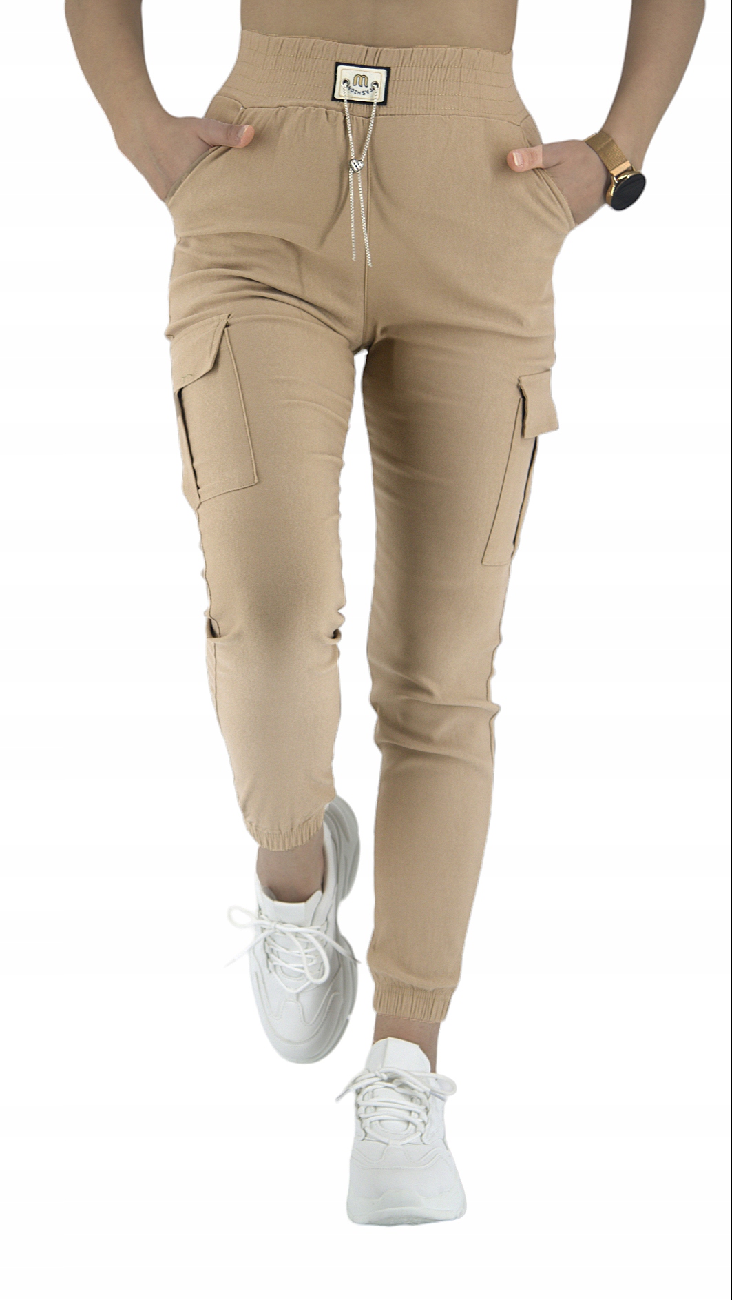 Spodnie Damskie ELASTYCZNE BOJÓWKI F882 B r.L Fason bojówki