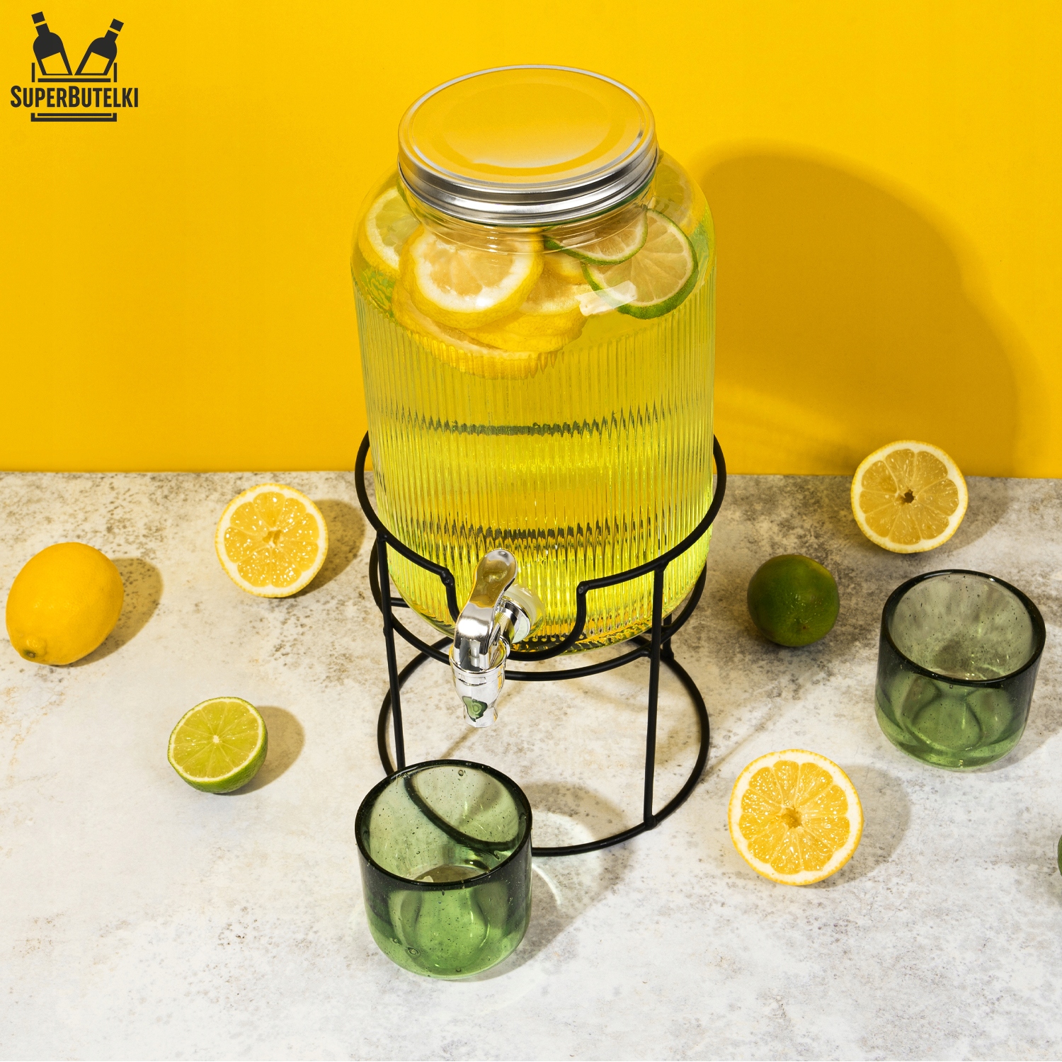 PODSTAWKA POD SŁÓJ STOJAK NA SŁÓJ Z KRANIKIEM SŁOIK DYSTRYBUTOR DO NAPOJÓW Marka SuperButelki