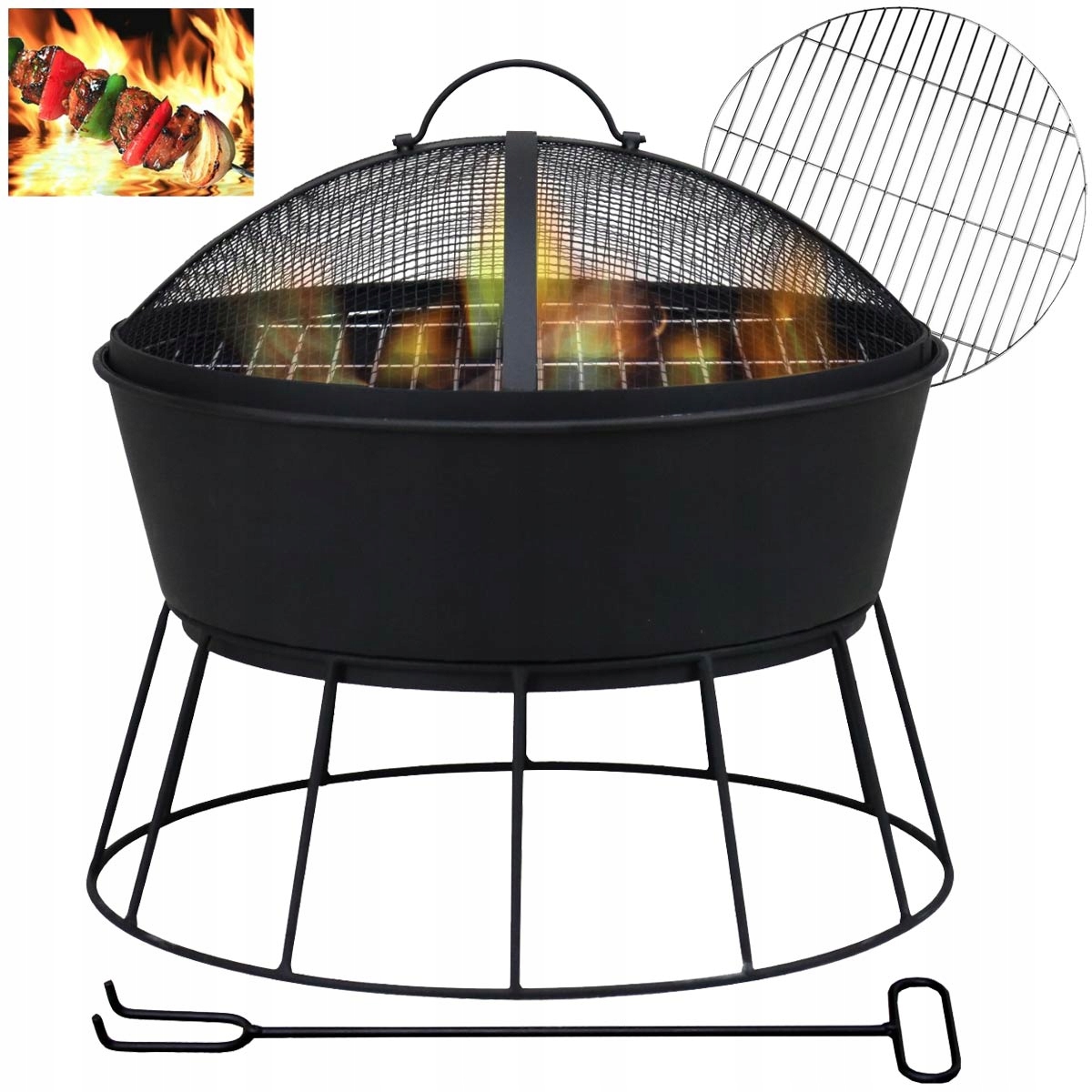 Oceľové Záhradné Ohnisko Nerezový Gril Rošt Ohnisko Darček