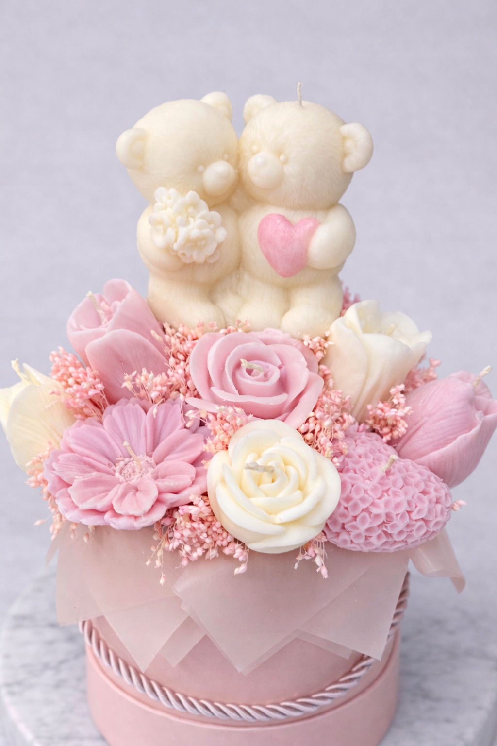 Dárek k Valentýnu Den žen Narozeniny Jmeniny Kytice ze svíček