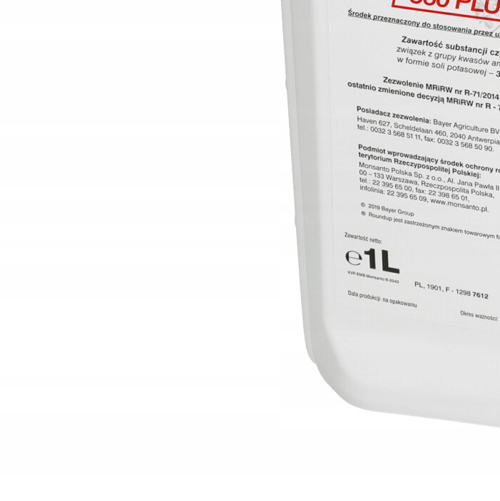 Roundup 360 Plus 1L totalny na chwasty perz Producent Roundup