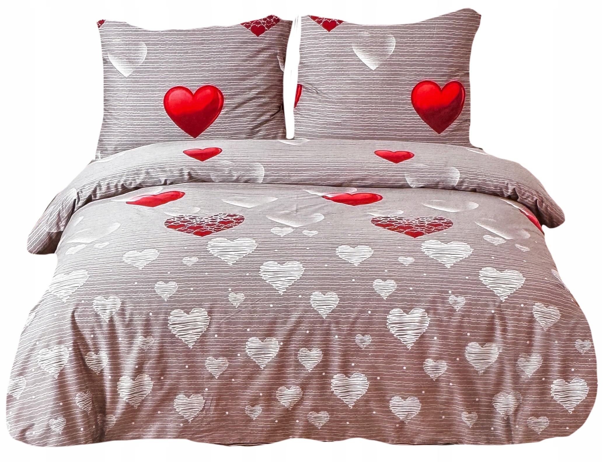 Povlečení 160x200 Bavlna Saténová Sada 3 Č. Povlečení Povlečení Šedá Mřížka