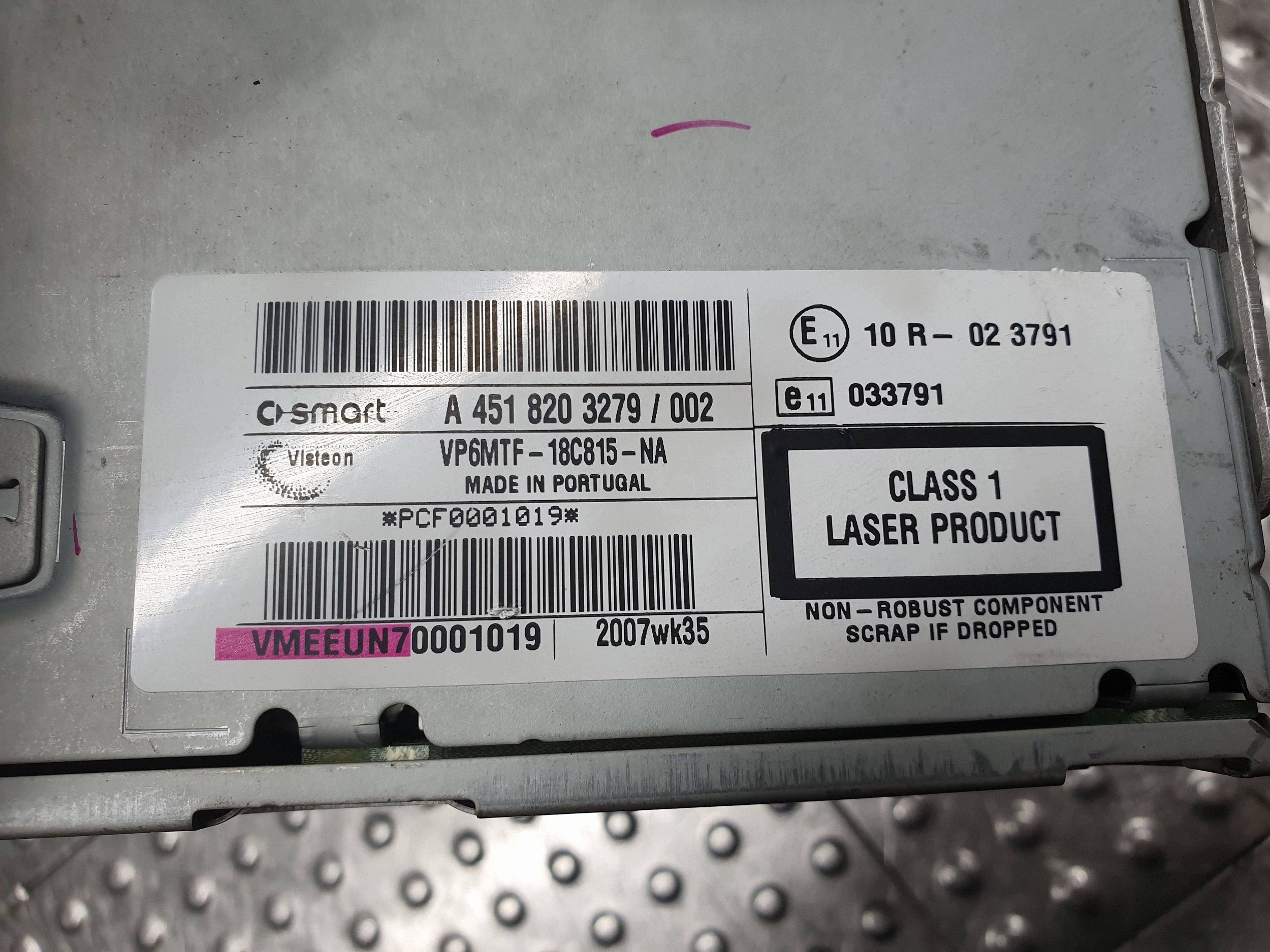 RADIO CD A4518203279 SMART FORTWO II 451