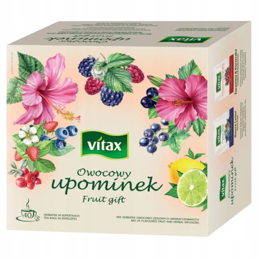 Levně Vitax Ovocný dárek Mix ovocných bylinných čajů 40 sáčků