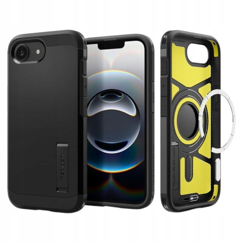 Pouzdro Spigen pro iPhone 17e, 16e Magsafe Tough Armor Originální černé Zadní Kryt