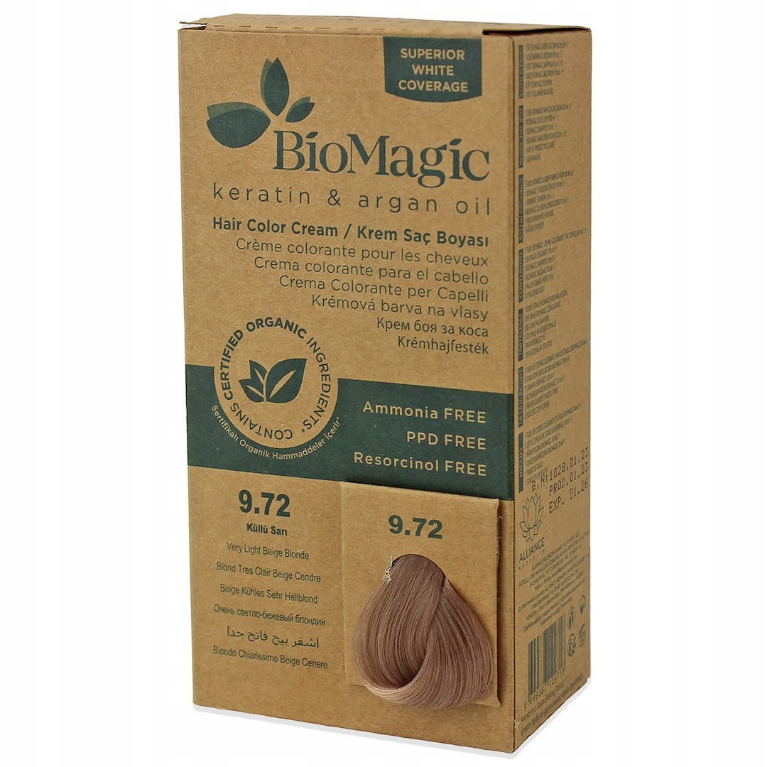 Barva Na Vlasy Velmi Světle Béžová Blond (9.72) 250 g Biomagic