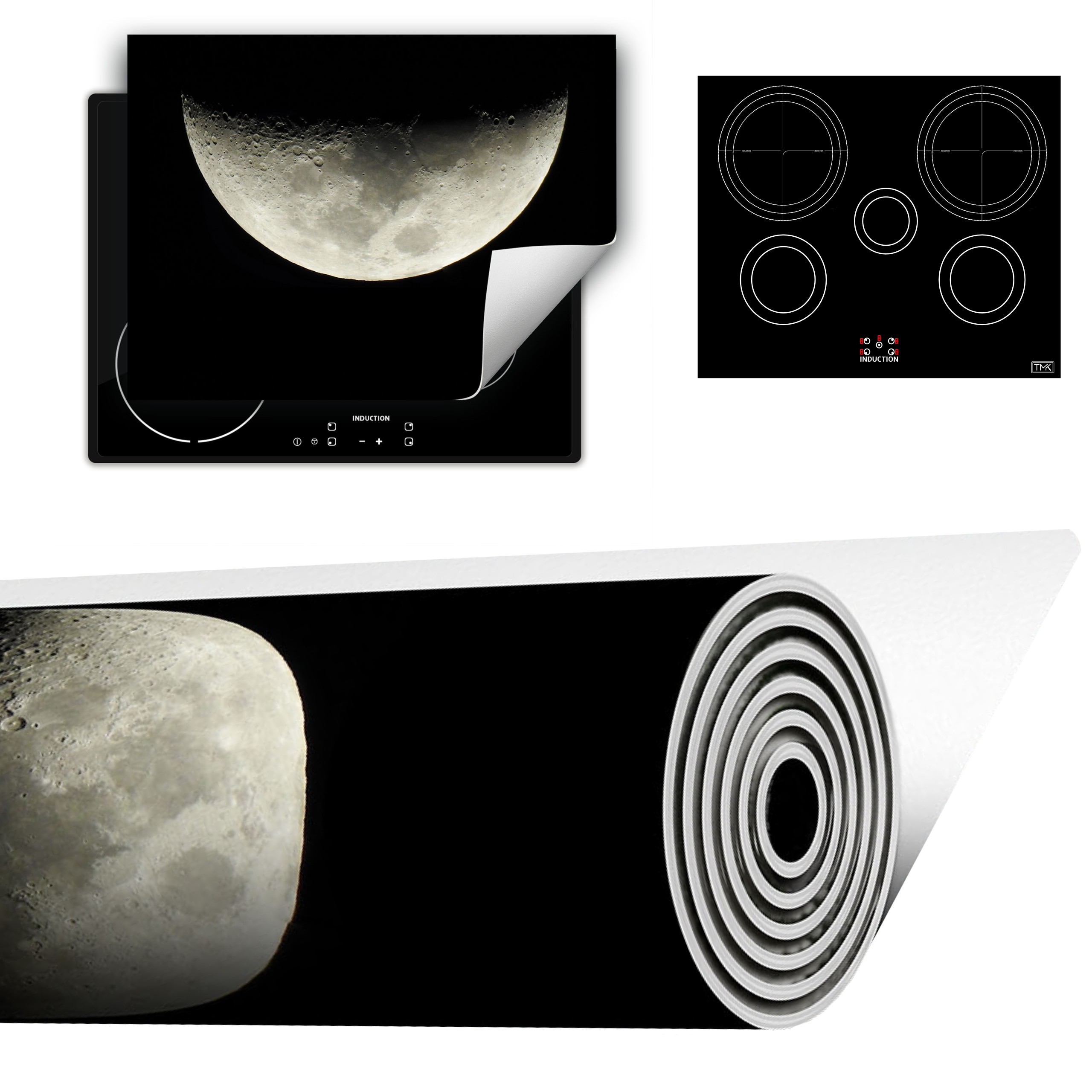 Vinylová Podložka Do Kuchyně Více Místa 70x52 černá měsíc