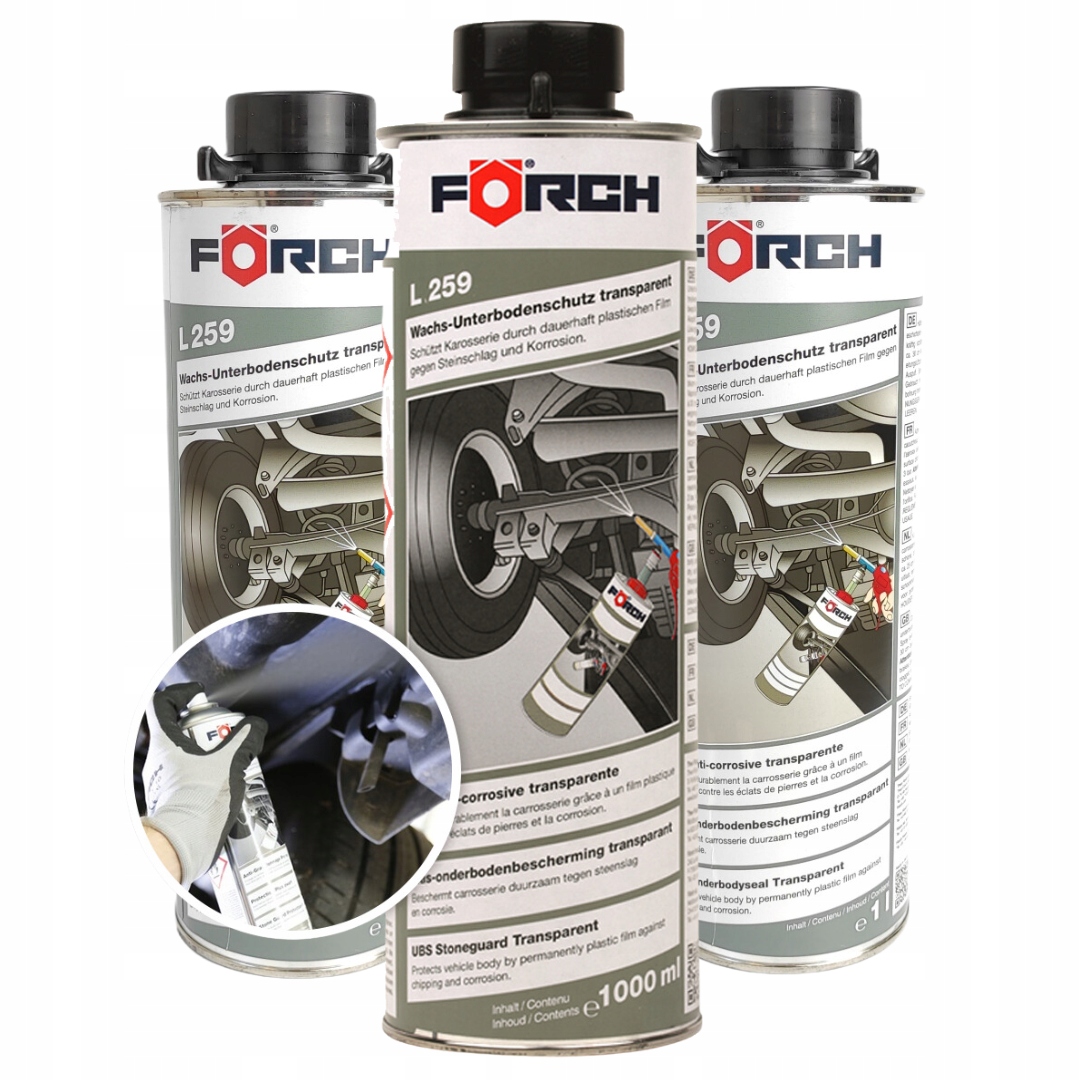 3x FORCH L259 Wosk do konserwacji podwozia 1L ZESTAW
