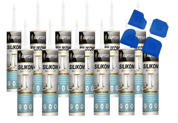 12 x sanitární silikon Bezbarvý voděodolný proti plísním 4 kostky