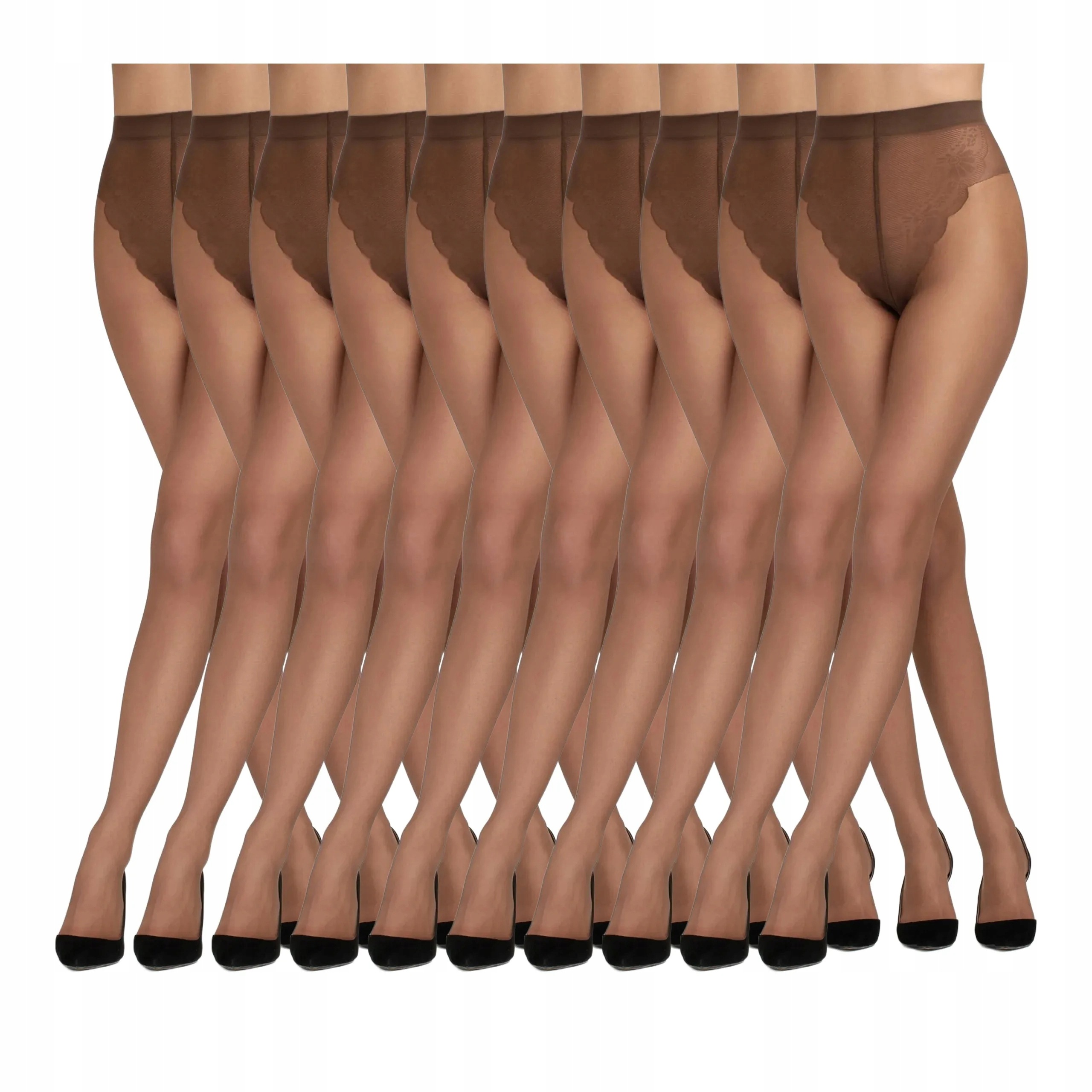 10 párů Punčocháče 40 den polomatných 10x Bronz 2-S
